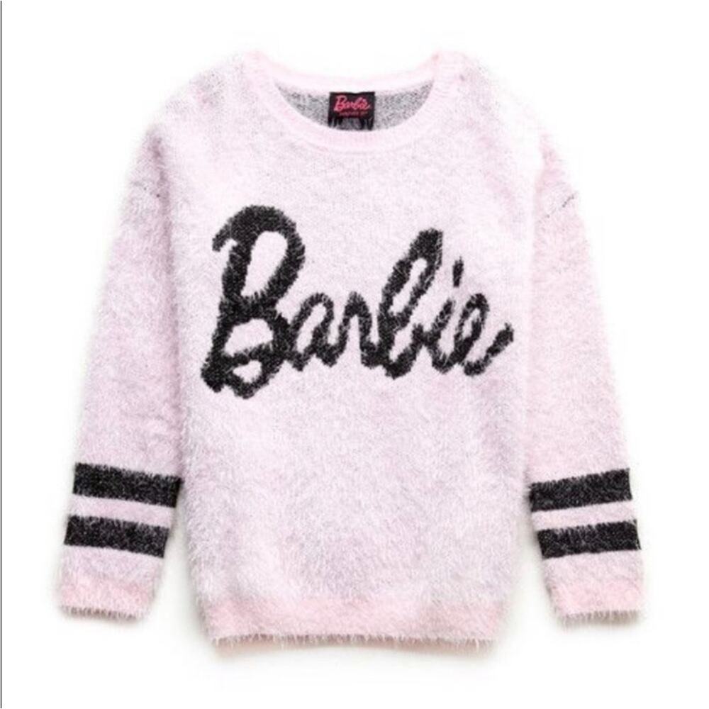 Limited Edition Barbie x Forever 21 Pink Fuzzy Sweater Small Rare Y2K Barbiecore - Picture 3 of 8